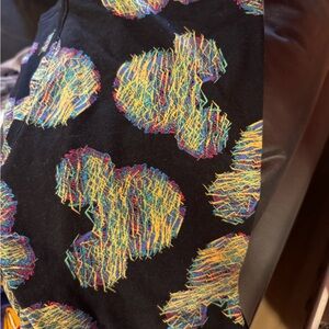 LuLaRoe Black Pants with Multicolor Pattern